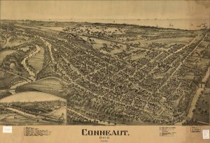 1896 Panorama of Conneaut by Fowler, T. M & Moyer, James B. - Library of Congress